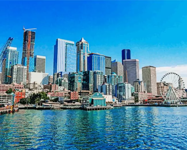 Seattle Washington city Diamond Paints Seattle Washington City Diamond Painting