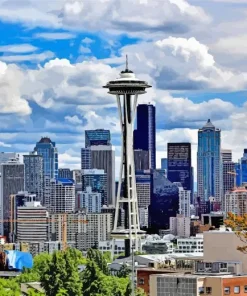 Seattle Buildings Diamond Painting