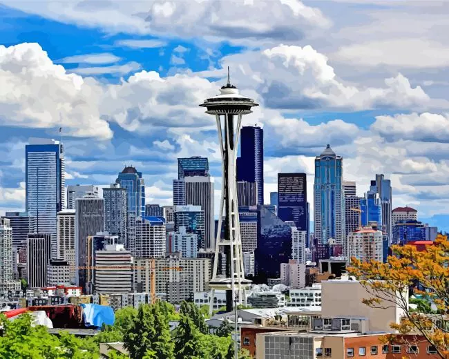 Seattle buildings Diamond Paints Seattle Buildings Diamond Painting