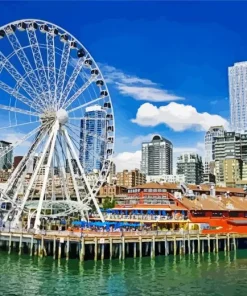 Seattle Ferris Wheel Diamond Painting