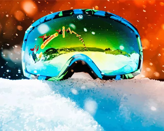 Snowboarding glasses Diamond Paintings Snowboarding Glasses Diamond Painting