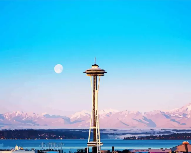 Space Needle in Seattle Diamond Paints Space Needle In Seattle Diamond Painting