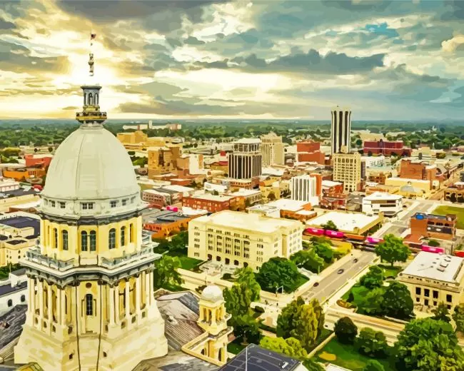 Springfield in Illinois Diamond By Numbers Springfield In Illinois Diamond Painting
