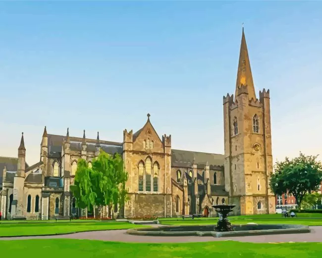 St Patricks Cathedral irreland Diamond By Numbers St Patricks Cathedral Ireland Diamond Painting