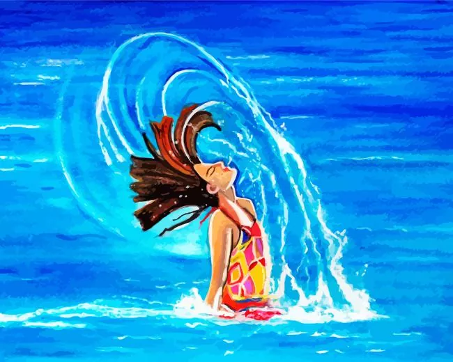 Swimming lady Diamond By Numbers Swimming Lady Diamond Painting