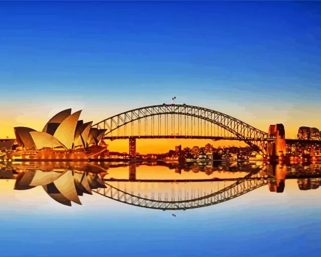 Sydney Opera House reflection Diamond Paintings Sydney Opera House Reflection Diamond Painting