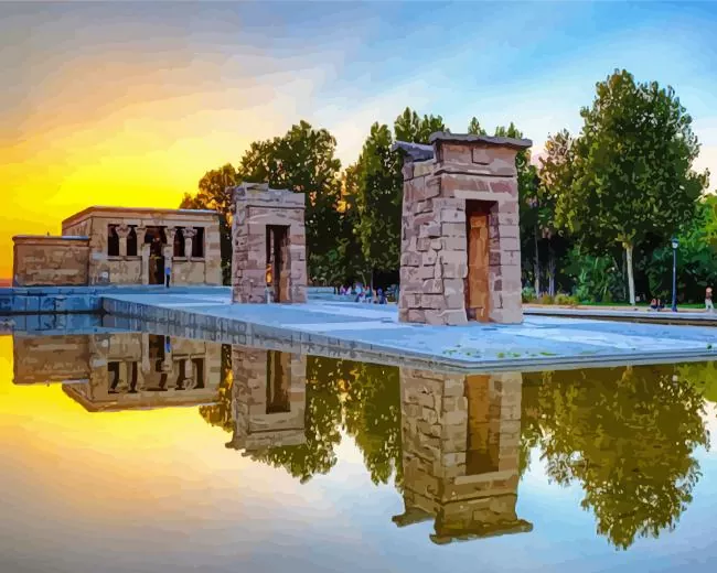 Templo de Debod in Madrid Diamond Paintings Templo De Debod In Madrid Diamond Painting