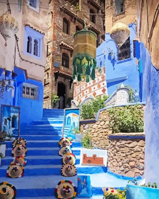 The Blue Pearl Chefchaouen Diamond By Numbers The Blue Pearl Chefchaouen Diamond Painting