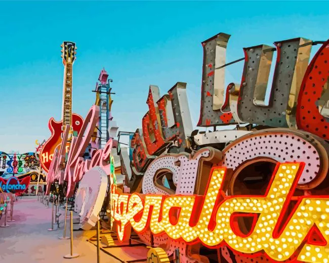 The Neon Museum Las Vegas Diamond By Numbers The Neon Museum Las Vegas Diamond Painting