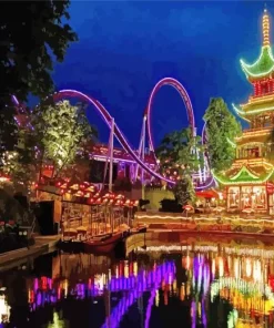 Tivoli Gardens At Night Diamond Painting