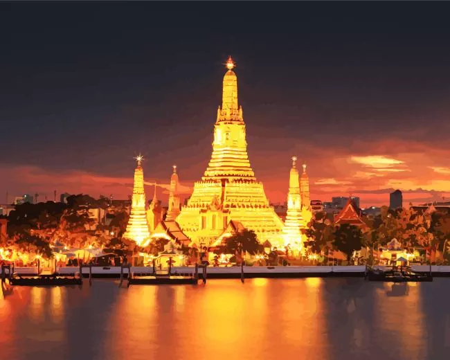 Wat Arun Ratchawararam Diamond By Numbers Wat Arun Ratchawararam Diamond Painting