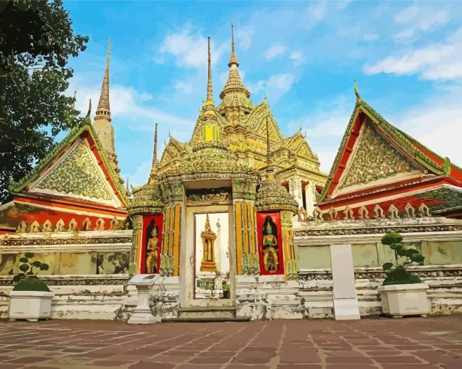 Wat Phra Chetuphon Wimon Diamond By Numbers Wat Phra Chetuphon Wimon Diamond Painting