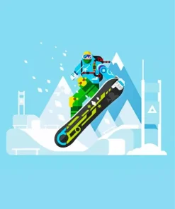 Abstract Snowboarding Diamond Painting