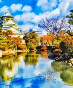 Autumn In Osaka Castle Diamond Painting