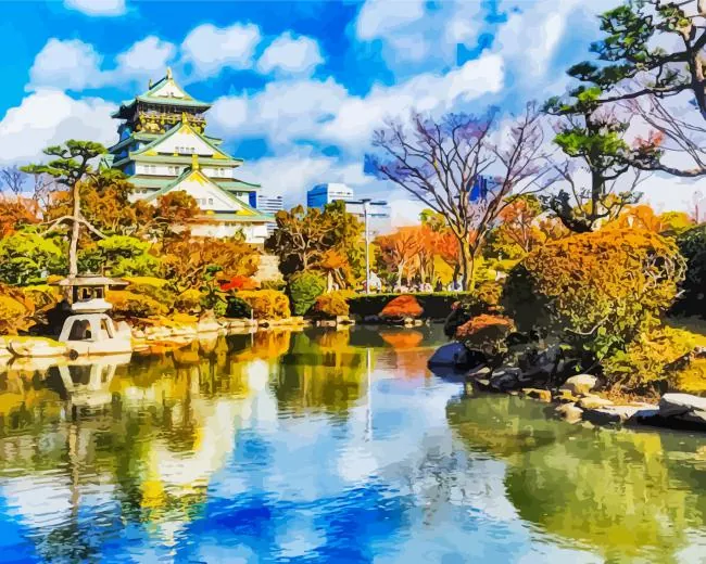 autumn in Osaka Castle Diamond Paints Autumn In Osaka Castle Diamond Painting