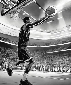 Black And White Basketball Player Diamond Painting