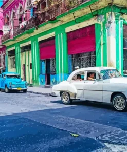 Cars In Cuba Diamond Painting