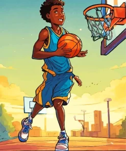 Cartoon Basketball Boy Diamond Painting