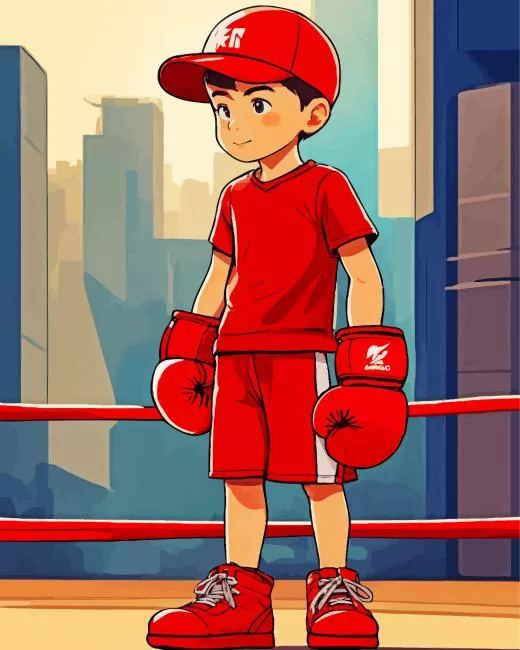 cartoon kid boxer Diamond By Numbers Cartoon Kid Boxer Diamond Painting