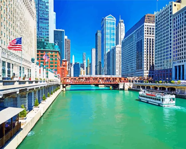 chicago river Diamond Paintings Chicago River Diamond Painting
