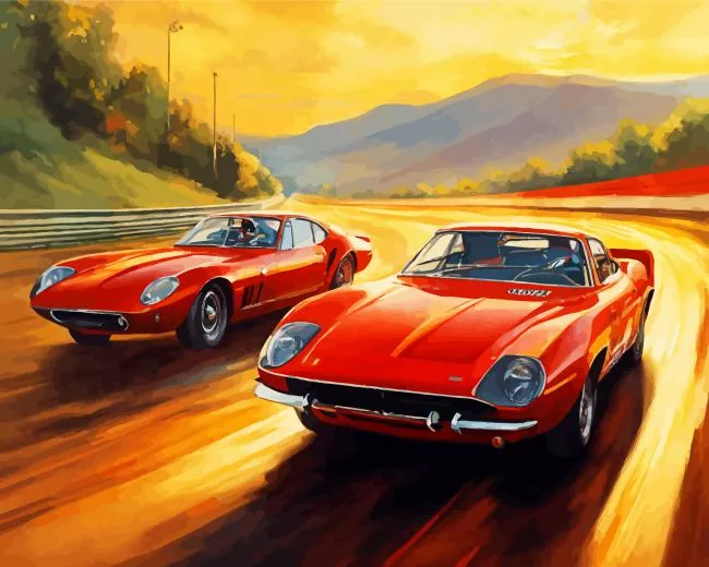 classic Cars racing Diamond By Numbers Classic Cars Racing Diamond Painting