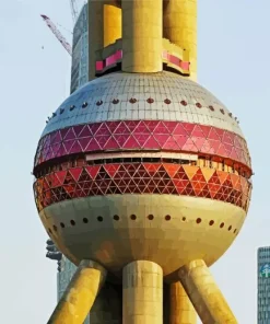 Close Up Oriental Pearl TV Tower Diamond Painting