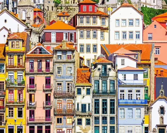colorful buildings in Porto Diamond Paints Colorful Buildings In Porto Diamond Painting
