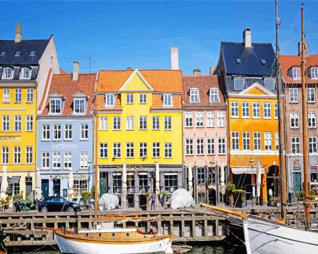 colorful buildings in copenhagen Diamond Paints Colorful Buildings In Copenhagen Diamond Painting