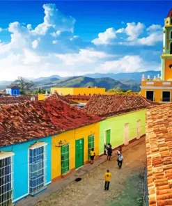 Colorful Buildings In Cuba City Diamond Painting