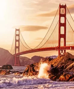 Crashing Waves In San Francisco Diamond Painting