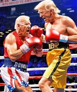 Donald Trump Boxing With Joe Biden Diamond Painting