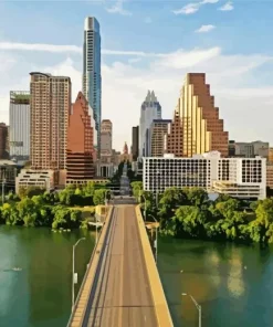 Downtown Austin Congress Bridge Diamond Painting