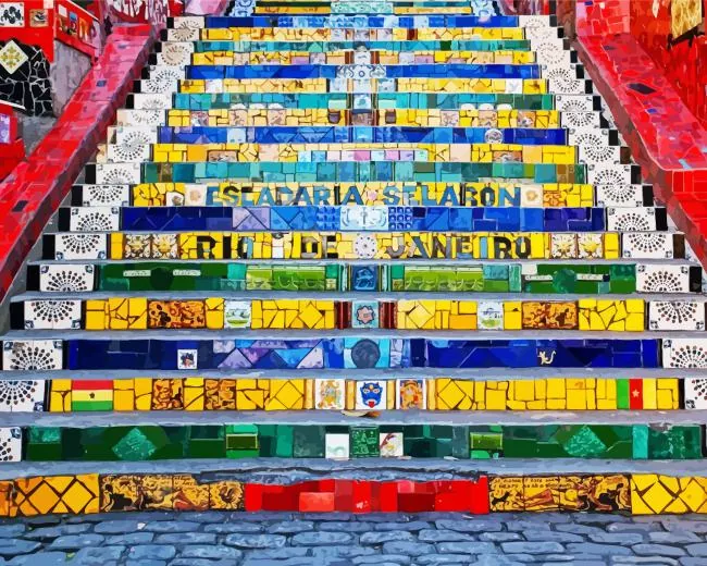 escadaria selaron rio de janeiro Diamond By Numbers Escadaria Selaron Rio De Janeiro Diamond Painting