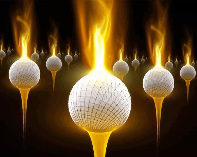fire Golf balls Diamond By Numbers Fire Golf Balls Diamond Painting
