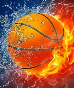 Fire And Ice Basketball Diamond Painting