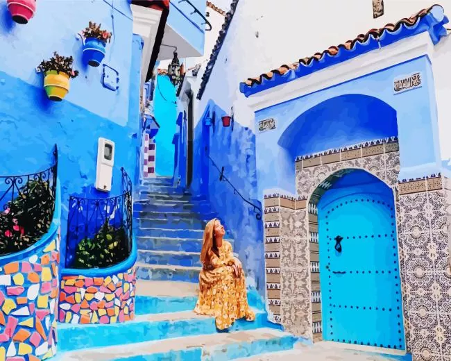 girl in Chefchaouen Diamond By Numbers Girl In Chefchaouen Diamond Painting