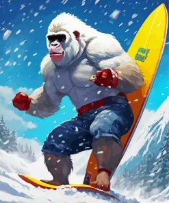 Gorilla Snowboarding Diamond Painting