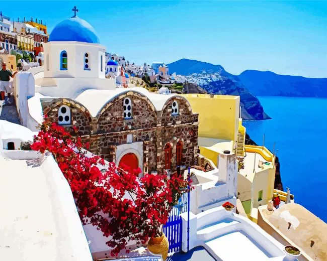 greece Santorini Diamond By Numbers Greece Santorini Diamond Painting