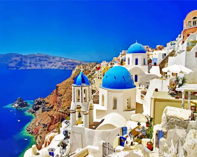 greece town santorini Diamond By Numbers Greece Town Santorini Diamond Painting