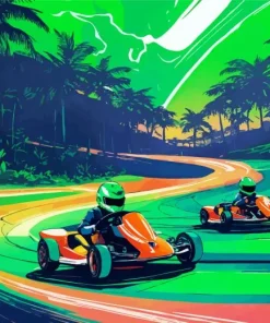 Green Car Racing Diamond Painting