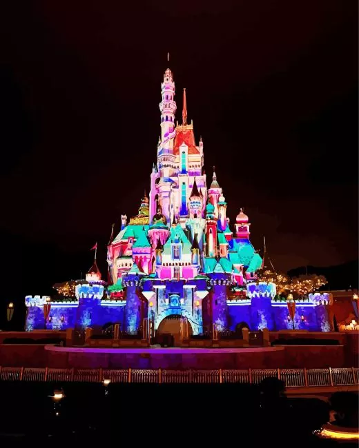 hong kong disneyland castle Diamond By Numbers Hong Kong Disneyland Castle Diamond Painting