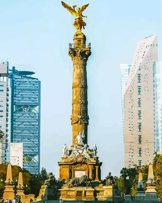 mexico city monument Diamond By Numbers Mexico City Monument Diamond Painting