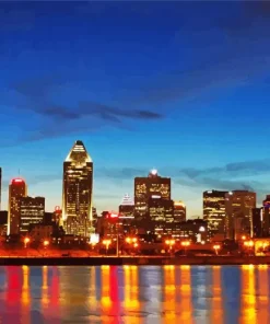 Montreal City During Nighttime Diamond Painting