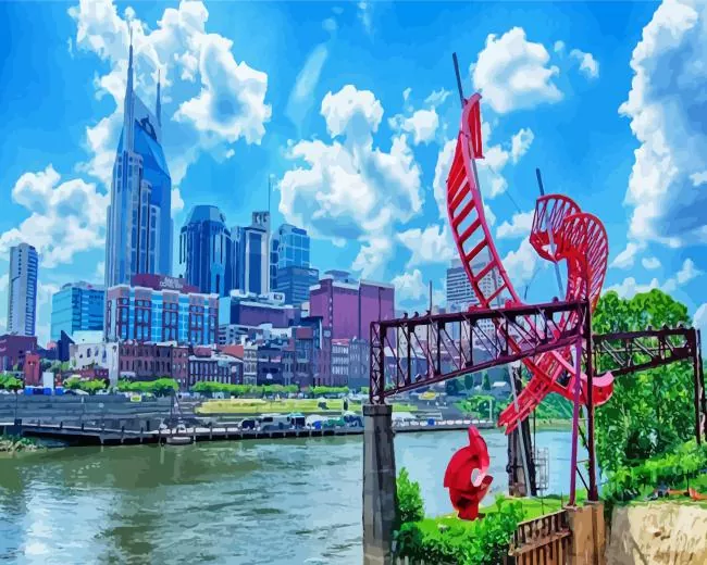 nashville tennessee downtown Diamond By Numbers Nashville Tennessee Downtown Diamond Painting