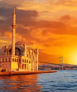 Orange Sunset In Istanbul Diamond Painting