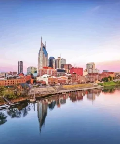 Pink Sunset In Nashville Diamond Painting