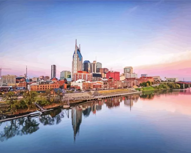 pink sunset in Nashville Diamond By Numbers Pink Sunset In Nashville Diamond Painting