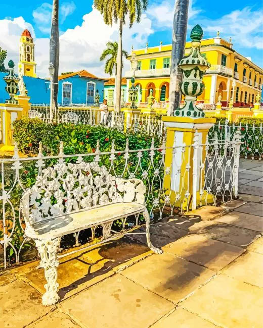 plaza mayor cuba Diamond By Numbers Plaza Mayor Cuba Diamond Painting