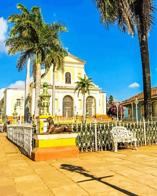 plaza mayor cuba city Diamond By Numbers Plaza Mayor Cuba City Diamond Painting