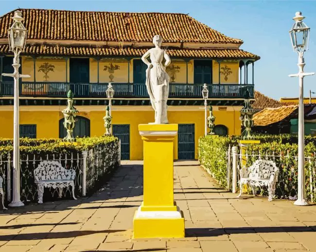 plaza mayor in cuba Diamond By Numbers Plaza Mayor In Cuba Diamond Painting
